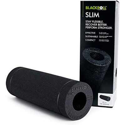 BLACKROLL ® Slim Fasciarol (30 x 10 cm), fitnessrol voor zelfmassage van rug en benen, smalle massagerol voor reizen en onderweg, gemiddelde hardheid, Made in Germany, zwart BLACKROLL ® Slim Fasciarol (30 x 10 cm), fitnessrol voor zelfmassage van rug en benen, smalle massagerol voor reizen en onderweg, gemiddelde hardheid, Made in Germany, zwart