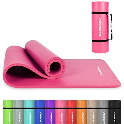 MSPORTS Gymnastiekmat, antislip yogamat met draagriem, oefenposter + trainingsapp, huidvriendelijk, ftalaatvrij, verschillende maten en MSPORTS Gymnastiekmat, antislip yogamat met draagriem, oefenposter + trainingsapp, huidvriendelijk, ftalaatvrij, verschillende maten en