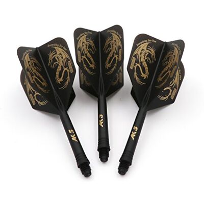 CUESOUL Rost Personnalisé Intégré Dartpfeile Schäfte Arbres et Fléchettes Vols Moyen, Ensemble de 3pcs Motif Dragon CUESOUL Rost Personnalisé Intégré Dartpfeile Schäfte Arbres et Fléchettes Vols Moyen, Ensemble de 3pcs Motif Dragon
