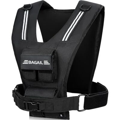 BAGAIL Verzwaringsvest voor krachttraining, afneembare ijzeren platen, verstelbare borstomtrek, robuust fitnessvest voor dames en heren, yoga en aerobic-oefeningen. BAGAIL Verzwaringsvest voor krachttraining, afneembare ijzeren platen, verstelbare borstomtrek, robuust fitnessvest voor dames en heren, yoga en aerobic-oefeningen.