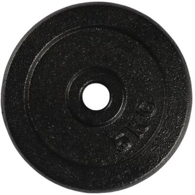 VirtuFit Halterschijf, gietijzer, halterschijf, gewichten, 30 mm, 5 kg, zwart VirtuFit Halterschijf, gietijzer, halterschijf, gewichten, 30 mm, 5 kg, zwart