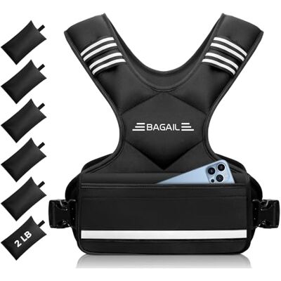 BAGAIL Verstelbaar verzwaard vest voor krachttraining, afneembare zandzakken van ijzer, verstelbare borst, robuust fitnessvest voor mannen en vrouwen, ideaal voor training in de sportschool BAGAIL Verstelbaar verzwaard vest voor krachttraining, afneembare zandzakken van ijzer, verstelbare borst, robuust fitnessvest voor mannen en vrouwen, ideaal voor training in de sportschool