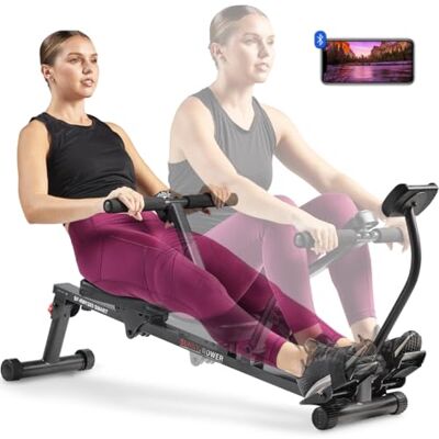 Sunny Health & Fitness Verstelbare compacte roeitrainer met 12 weerstandsniveaus voor volledige lichaamstraining en verbeterde connectiviteit met optionele gratis SunnyFit-app Sunny Health & Fitness Verstelbare compacte roeitrainer met 12 weerstandsniveaus voor volledige lichaamstraining en verbeterde connectiviteit met optionele gratis SunnyFit-app