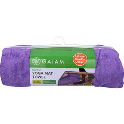 Gaiam Stay Put yogahanddoek, yogamat, geschikt voor yogamat in standaardformaat, 68 x 61 cm Gaiam Stay Put yogahanddoek, yogamat, geschikt voor yogamat in standaardformaat, 68 x 61 cm