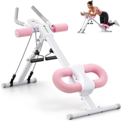 MERACH MR-2314W2 Multifunctionele buikspiertrainer voor thuis met lcd-display, roze MERACH MR-2314W2 Multifunctionele buikspiertrainer voor thuis met lcd-display, roze