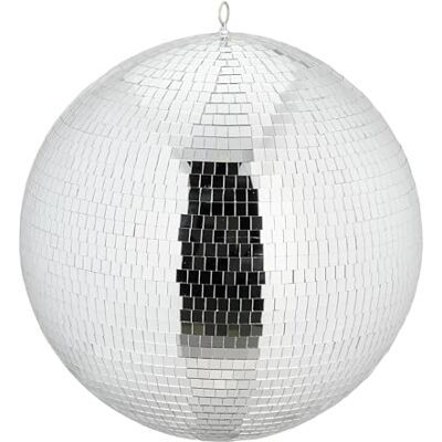 Relaxdays Gefacetteerde bal om op te hangen, discobal voor de volgende avond, diameter: 50 cm, zilverkleurig Relaxdays Gefacetteerde bal om op te hangen, discobal voor de volgende avond, diameter: 50 cm, zilverkleurig