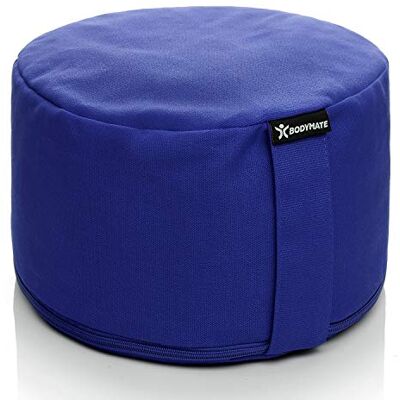 BODYMATE Meditatie- en yogakussen (zafu) verhoogd H20 cm Ø 31 cm vulling van boekweitschalen, overtrek van 100% katoen machinewasbaar BODYMATE Meditatie- en yogakussen (zafu) verhoogd H20 cm Ø 31 cm vulling van boekweitschalen, overtrek van 100% katoen machinewasbaar