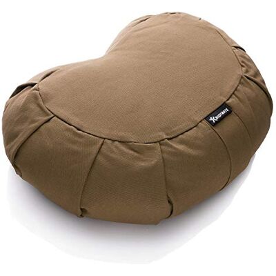 BODYMATE Yoga-/meditatiekussen, halve maan, 42 x 30 x 15 cm (l x b x h), overtrek van 100% katoen, machinewasbaar, vulling van boekweitschalen, verschillende kleuren BODYMATE Yoga-/meditatiekussen, halve maan, 42 x 30 x 15 cm (l x b x h), overtrek van 100% katoen, machinewasbaar, vulling van boekweitschalen, verschillende kleuren