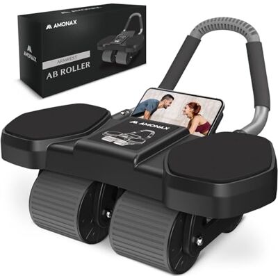 Amonax Roue Abdominale, Roulette Abdominaux à Quatre Roues, Ab Roller avec Support pour Coudes, Roue Abdominale à Rebond Automatique, Roulette musculation pour Musculation Maison et fitness homme Amonax Roue Abdominale, Roulette Abdominaux à Quatre Roues, Ab Roller avec Support pour Coudes, Roue Abdominale à Rebond Automatique, Roulette musculation pour Musculation Maison et fitness homme