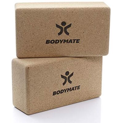 BODYMATE 2 stuks yoga-blokken van kurk, 100% natuurlijk en milieuvriendelijk, ondersteuning voor asana's, meditatie, ontspanningsoefeningen, voor beginners en professionals, 22 x 12 x 7,5 cm BODYMATE 2 stuks yoga-blokken van kurk, 100% natuurlijk en milieuvriendelijk, ondersteuning voor asana's, meditatie, ontspanningsoefeningen, voor beginners en professionals, 22 x 12 x 7,5 cm