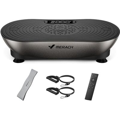 MERACH Trillingsplatform voor training en lichaamsmodellering, met 99 snelheidsniveaus, geïntegreerde bluetooth-luidspreker, led-touchscreen en elastische trekkoord Écran tactile LED, Cordons de traction élastiques, Entraînement et modelage du corps MERACH Trillingsplatform voor training en lichaamsmodellering, met 99 snelheidsniveaus, geïntegreerde bluetooth-luidspreker, led-touchscreen en elastische trekkoord Écran tactile LED, Cordons de traction élastiques, Entraînement et modelage du corps