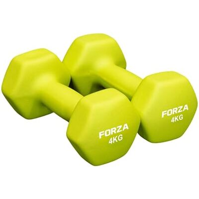 FORZA Zeshoekige halters van neopreen met antislip handgreep, ergonomisch design voor krachttraining en thuistraining, verkrijgbaar in verschillende gewichten FORZA Zeshoekige halters van neopreen met antislip handgreep, ergonomisch design voor krachttraining en thuistraining, verkrijgbaar in verschillende gewichten