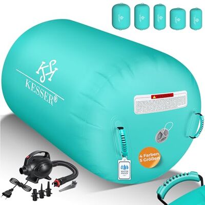 KESSER ® Air Roll Airtrack Opblaasbare gymnastiekrol, met draagtas en elektrische luchtpomp, gymnastiekvat, tuimelaar, yogarol, gymnastiekmat, fitnessrol KESSER ® Air Roll Airtrack Opblaasbare gymnastiekrol, met draagtas en elektrische luchtpomp, gymnastiekvat, tuimelaar, yogarol, gymnastiekmat, fitnessrol