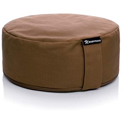 BODYMATE Rond yogakussen 31 cm diameter 13 cm hoog met vulling van boekweitbont machinewasbare overtrek van 100% extra dik katoen meditatiekussen zitkussen BODYMATE Rond yogakussen 31 cm diameter 13 cm hoog met vulling van boekweitbont machinewasbare overtrek van 100% extra dik katoen meditatiekussen zitkussen