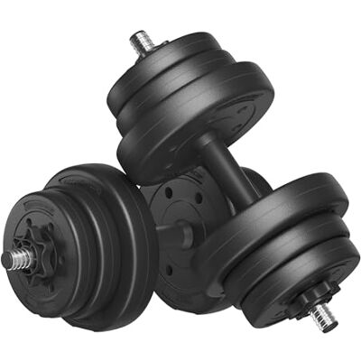 SONGMICS Halterset 2-in-1, verstelbaar gewicht, met extra stalen stang die je kan verlengen, kunststof coating, fitness, krachttraining, thuis SONGMICS Halterset 2-in-1, verstelbaar gewicht, met extra stalen stang die je kan verlengen, kunststof coating, fitness, krachttraining, thuis