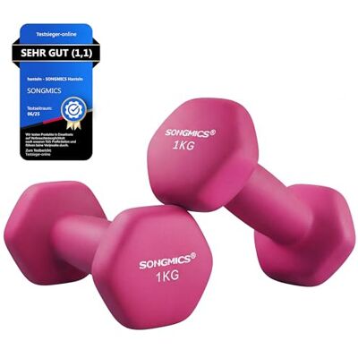 SONGMICS Set van 2 zeshoekige halters met neopreen coating voor krachttraining, training, fitness, thuis SONGMICS Set van 2 zeshoekige halters met neopreen coating voor krachttraining, training, fitness, thuis