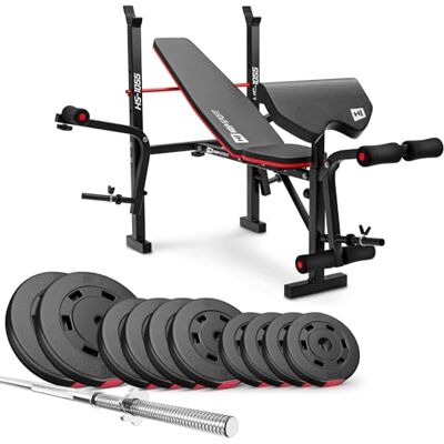 HS HOP-SPORT Hop-Sport Multifunctionele opvouwbare halterset en halterbank, curlstandaard, vlinder, beenpers, 31 mm kunststof gewichtsschijven en halterstangen 38 kg 129,5 kg HS HOP-SPORT Hop-Sport Multifunctionele opvouwbare halterset en halterbank, curlstandaard, vlinder, beenpers, 31 mm kunststof gewichtsschijven en halterstangen 38 kg 129,5 kg