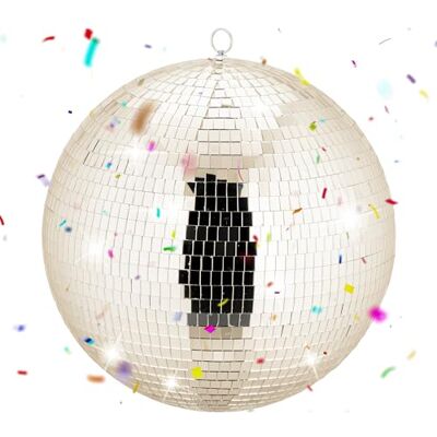 Relaxdays discobal, Ø 40 cm, decoratieve bal om op te hangen, feestbal met oogje, discobal, champagne Relaxdays discobal, Ø 40 cm, decoratieve bal om op te hangen, feestbal met oogje, discobal, champagne