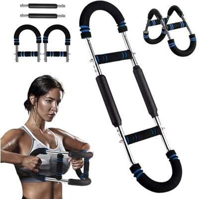 Shenkon Tech 50 kg/100 kg Twister Armtrainer, verstelbaar borsttrainingsapparaat, draagbare powertorsiestang met afneembaar design, overal fitnessoefeningen Shenkon Tech 50 kg/100 kg Twister Armtrainer, verstelbaar borsttrainingsapparaat, draagbare powertorsiestang met afneembaar design, overal fitnessoefeningen
