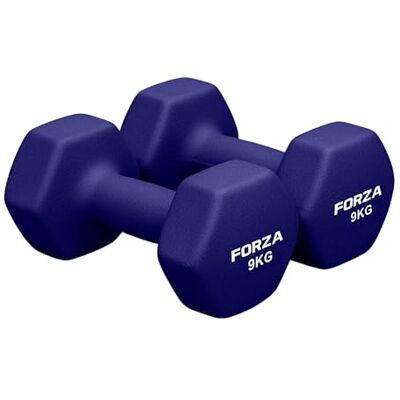 FORZA Zeshoekige halters van neopreen met antislip handgreep, ergonomisch design voor krachttraining en thuistraining, verkrijgbaar in verschillende gewichten FORZA Zeshoekige halters van neopreen met antislip handgreep, ergonomisch design voor krachttraining en thuistraining, verkrijgbaar in verschillende gewichten