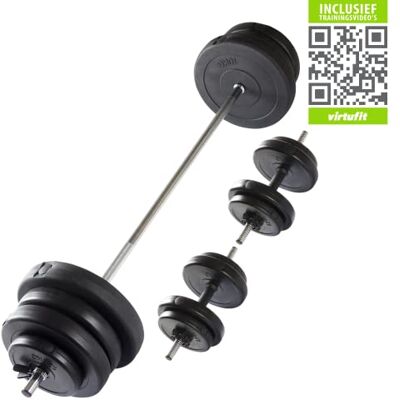 VirtuFit Halterset, verstelbaar, 60,5 kg, zwart VirtuFit Halterset, verstelbaar, 60,5 kg, zwart