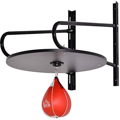 HOMCOM Punching Ball Poire de Vitesse Boxe avec Support Plateau tournant + Pompe en Bois Hauteur Réglable Acier revêtement synthétique Rouge Noir HOMCOM Punching Ball Poire de Vitesse Boxe avec Support Plateau tournant + Pompe en Bois Hauteur Réglable Acier revêtement synthétique Rouge Noir