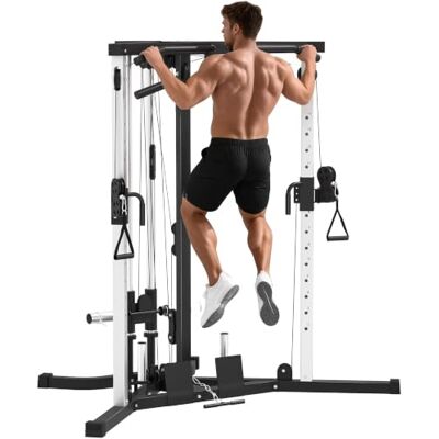 SPORTNOW Multifunctioneel krachtstation met optrekstang, zwart Krachttrainer, dubbele katrol station met 15 standen verstelbaar, fitness voor het bovenlichaam SPORTNOW Multifunctioneel krachtstation met optrekstang, zwart Krachttrainer, dubbele katrol station met 15 standen verstelbaar, fitness voor het bovenlichaam