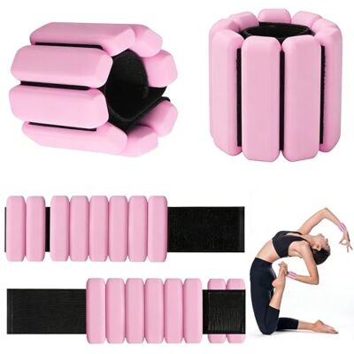 CHUANFU 2 stuks verstelbare polsgewichten elk 0,45 kg, draagbaar enkelgewicht voor pols en enkels, fitnessarmband, voor training, wandelen, joggen, yoga, aerobics, pilates CHUANFU 2 stuks verstelbare polsgewichten elk 0,45 kg, draagbaar enkelgewicht voor pols en enkels, fitnessarmband, voor training, wandelen, joggen, yoga, aerobics, pilates