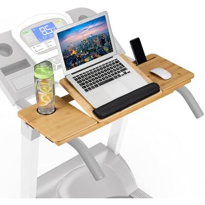 Relaxdays Loopband voor kantoor, kantelbaar, veiligheidsbanden, mobiele telefoonhouder en bekerhouder, bamboe, laptopstandaard, naturel Relaxdays Loopband voor kantoor, kantelbaar, veiligheidsbanden, mobiele telefoonhouder en bekerhouder, bamboe, laptopstandaard, naturel