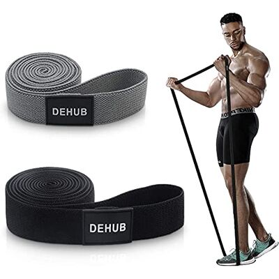 DEHUB Oefenbanden, 2 stuks, dikke stof, elastisch, lange weerstandsbanden, duurzame tractieondersteuning, elastische sportband, voor billen fitness, pilates, lichaamsrek DEHUB Oefenbanden, 2 stuks, dikke stof, elastisch, lange weerstandsbanden, duurzame tractieondersteuning, elastische sportband, voor billen fitness, pilates, lichaamsrek
