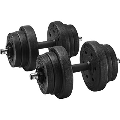 SONGMICS SYL20HV1 Halters, 2 stuks, 2 x 10 kg, verstelbaar gewicht, voor mannen en vrouwen, krachttraining, fitness, zwart, 2 stuks SONGMICS SYL20HV1 Halters, 2 stuks, 2 x 10 kg, verstelbaar gewicht, voor mannen en vrouwen, krachttraining, fitness, zwart, 2 stuks