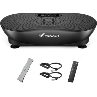 MERACH Trillingsplatform voor training en lichaamsmodellering, met 99 snelheidsniveaus, geïntegreerde bluetooth-luidspreker, led-touchscreen en elastische trekkoord Écran tactile LED, Cordons de traction élastiques, Entraînement et modelage du corps MERACH Trillingsplatform voor training en lichaamsmodellering, met 99 snelheidsniveaus, geïntegreerde bluetooth-luidspreker, led-touchscreen en elastische trekkoord Écran tactile LED, Cordons de traction élastiques, Entraînement et modelage du corps
