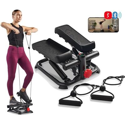 Sunny Health & Fitness Total Body Smart SF-S0978Smart Stepper 2-in-1 full-body training, verstelbaar hydraulisch, lcd-display, weerstandsbanden, antislip pedalen met app Sunny Health & Fitness Total Body Smart SF-S0978Smart Stepper 2-in-1 full-body training, verstelbaar hydraulisch, lcd-display, weerstandsbanden, antislip pedalen met app