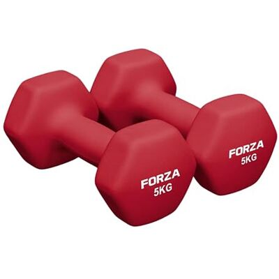 FORZA Zeshoekige halters van neopreen met antislip handgreep, ergonomisch design voor krachttraining en thuistraining, verkrijgbaar in verschillende gewichten FORZA Zeshoekige halters van neopreen met antislip handgreep, ergonomisch design voor krachttraining en thuistraining, verkrijgbaar in verschillende gewichten