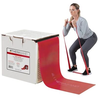 Theraband Bande de résistance professionnelle sans latex pour exercices du haut et du bas du corps, physiothérapie, pilates inférieurs, flexibilité et rééducation, boîte distributrice de 22,9 m Theraband Bande de résistance professionnelle sans latex pour exercices du haut et du bas du corps, physiothérapie, pilates inférieurs, flexibilité et rééducation, boîte distributrice de 22,9 m