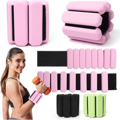 Ouxayapl Lot de 2 poids de poignet réglables (0,45 kg chacun), bracelets lestés portables durables, poids de cheville et poids de cheville pour yoga, danse, pilates, cardio, aérobic, marche Ouxayapl Lot de 2 poids de poignet réglables (0,45 kg chacun), bracelets lestés portables durables, poids de cheville et poids de cheville pour yoga, danse, pilates, cardio, aérobic, marche