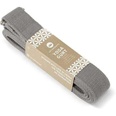 Lotuscrafts Yogariem van 100% katoen (KBA) voor een betere rekbaarheid, voor beginners en gevorderden, yoga-riem met metalen sluiting, 250 x 3,8 cm Lotuscrafts Yogariem van 100% katoen (KBA) voor een betere rekbaarheid, voor beginners en gevorderden, yoga-riem met metalen sluiting, 250 x 3,8 cm