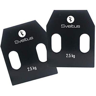 Sveltus Stalen plaat met handgrepen, 2,5 kg x 2 Sveltus Stalen plaat met handgrepen, 2,5 kg x 2