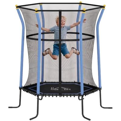 HOMCOM Trampoline pour Enfant Ø 1,63 x 1,9 m Filet de sécurité Porte zippée 6 poteaux rembourrés Inclus Charge Max. 50 kg Rose Noir HOMCOM Trampoline pour Enfant Ø 1,63 x 1,9 m Filet de sécurité Porte zippée 6 poteaux rembourrés Inclus Charge Max. 50 kg Rose Noir