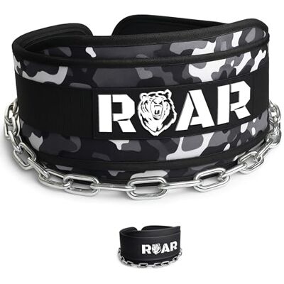 ROAR ® Ceinture avec chaîne en acier de résistance industrielle Chaîne lestée pour DIPS Pull UPS Haltérophilie Crossfit Taille unique ROAR ® Ceinture avec chaîne en acier de résistance industrielle Chaîne lestée pour DIPS Pull UPS Haltérophilie Crossfit Taille unique