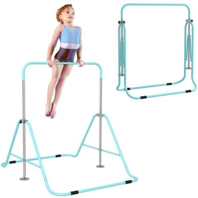HOMCOM Vaste gymnastiekstang voor kinderen, inklapbaar, staal, groen In hoogte verstelbaar van 88 tot 128 cm, driehoekige basis HOMCOM Vaste gymnastiekstang voor kinderen, inklapbaar, staal, groen In hoogte verstelbaar van 88 tot 128 cm, driehoekige basis