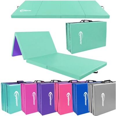 EYEPOWER Gymnastiekmat, opvouwbaar, dik, 180 x 60 x 5 cm, voor kunst voor kinderen en thuis, schokabsorberende vloermatras voor veiligheid (mintpaars, 180 x 60 x 3 cm) EYEPOWER Gymnastiekmat, opvouwbaar, dik, 180 x 60 x 5 cm, voor kunst voor kinderen en thuis, schokabsorberende vloermatras voor veiligheid (mintpaars, 180 x 60 x 3 cm)