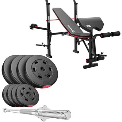 HS HOP-SPORT Hop-Sport Multifunctionele opvouwbare halterset en halterbank, curlstandaard, vlinder, beenpers, 31 mm kunststof gewichtsschijven en halterstangen 38 kg 129,5 kg HS HOP-SPORT Hop-Sport Multifunctionele opvouwbare halterset en halterbank, curlstandaard, vlinder, beenpers, 31 mm kunststof gewichtsschijven en halterstangen 38 kg 129,5 kg