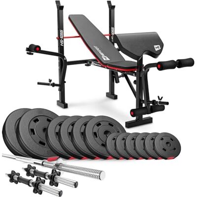 HS HOP-SPORT Hop-Sport Multifunctionele opvouwbare halterset en halterbank, curlstandaard, vlinder, beenpers, 31 mm kunststof gewichtsschijven en halterstangen 38 kg 129,5 kg HS HOP-SPORT Hop-Sport Multifunctionele opvouwbare halterset en halterbank, curlstandaard, vlinder, beenpers, 31 mm kunststof gewichtsschijven en halterstangen 38 kg 129,5 kg