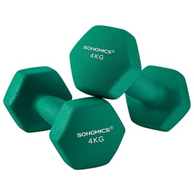 SONGMICS Set van 2 zeshoekige halters met neopreen coating voor krachttraining, training, fitness, thuis SONGMICS Set van 2 zeshoekige halters met neopreen coating voor krachttraining, training, fitness, thuis