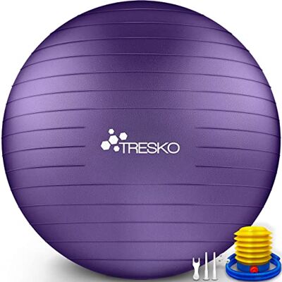 TRESKO ® Gymnastiekbal, BPA-vrij, met luchtpomp, bal voor fitness, yoga, gymnastiek, zwangerschap, basistraining, rug, yogabal, pezzibal, pilates, anti-burst zitting, 300 kg TRESKO ® Gymnastiekbal, BPA-vrij, met luchtpomp, bal voor fitness, yoga, gymnastiek, zwangerschap, basistraining, rug, yogabal, pezzibal, pilates, anti-burst zitting, 300 kg