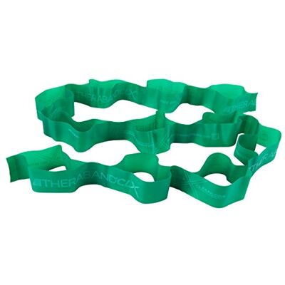 Theraband CLX gymnastiekband met opeenvolgende gespen, professionele latexvrije fysiotherapieband, 2,5 m, voorgesneden, 11 gespen, groen, 2,1 kg rekweerstand Theraband CLX gymnastiekband met opeenvolgende gespen, professionele latexvrije fysiotherapieband, 2,5 m, voorgesneden, 11 gespen, groen, 2,1 kg rekweerstand
