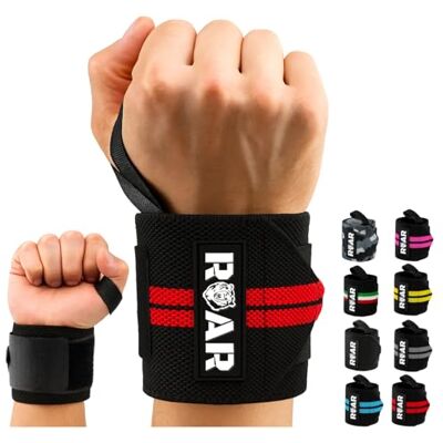 ROAR Polsbeschermer, crossfitness, krachttraining, 2 stuks, polsbescherming, krachttraining, perfecte ondersteuning, voor vrouwen en mannen, polsband, krachttraining, polswraps (rood) ROAR Polsbeschermer, crossfitness, krachttraining, 2 stuks, polsbescherming, krachttraining, perfecte ondersteuning, voor vrouwen en mannen, polsband, krachttraining, polswraps (rood)