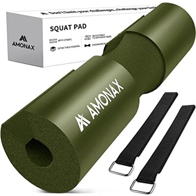 Amonax Barbell Squat Pad kniebuigschuim van schuim, neksteun en schouders, bescherming voor squats, lunges, hip thrusts, gewichtheffen, halterkussen, squatkussen Amonax Barbell Squat Pad kniebuigschuim van schuim, neksteun en schouders, bescherming voor squats, lunges, hip thrusts, gewichtheffen, halterkussen, squatkussen