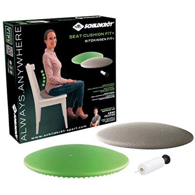 Schildkröt Seat Cushion Fit, opblaasbaar evenwichtskussen, met stoffen bekleding en pomp, inclusief oefenposter, 960037 Schildkröt Seat Cushion Fit, opblaasbaar evenwichtskussen, met stoffen bekleding en pomp, inclusief oefenposter, 960037
